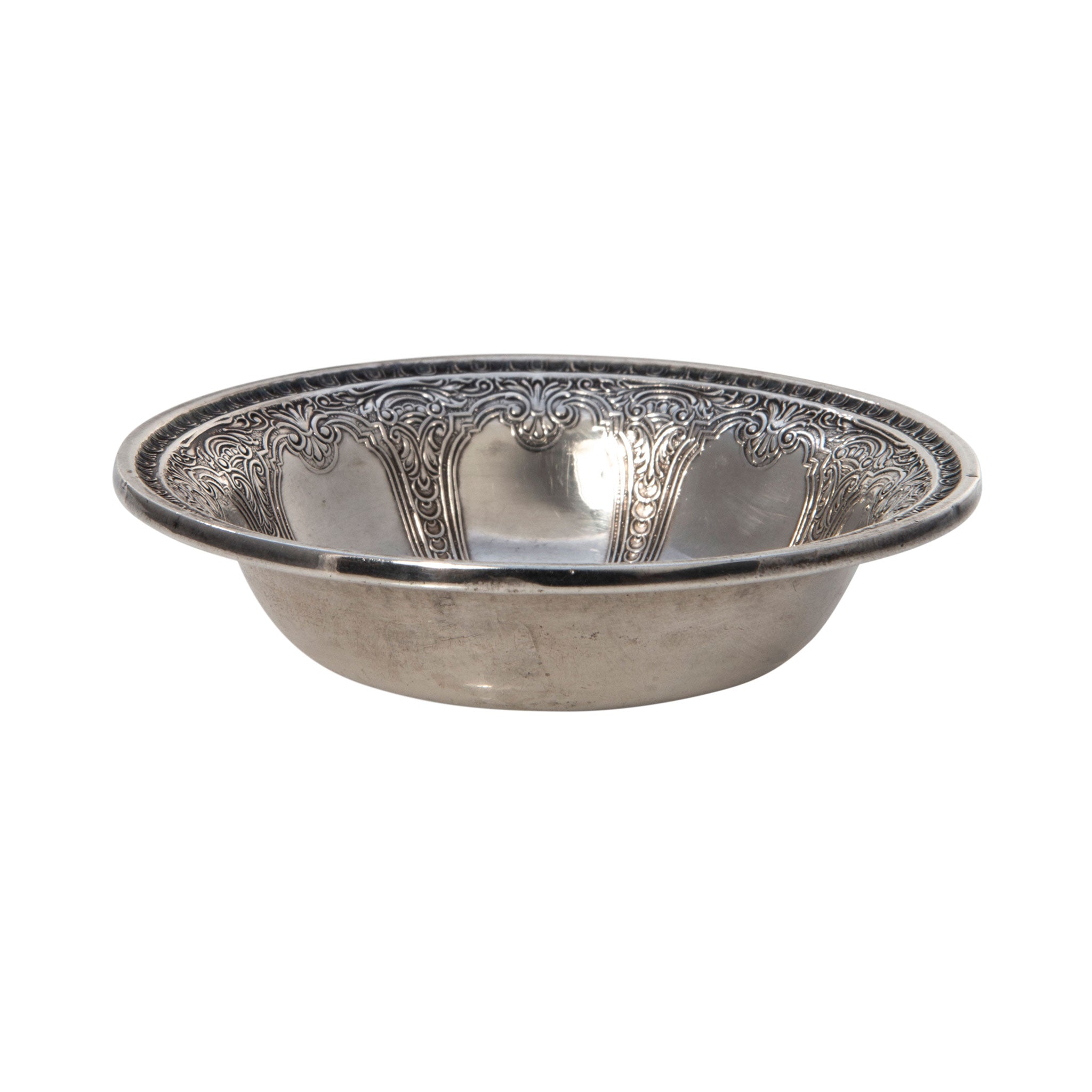 Estate Persian International Sterling Silver Round Nut Dish