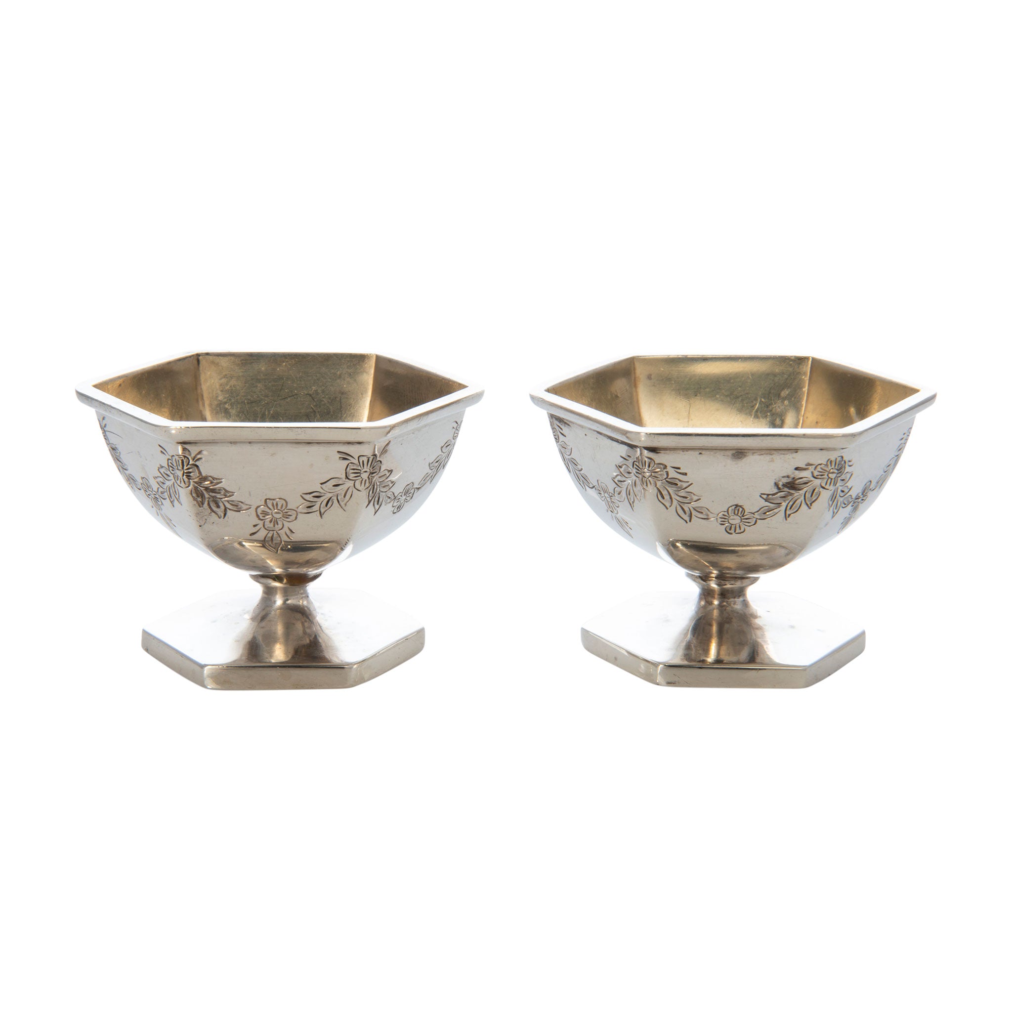 Estate Sterling Silver Floral Egg Cup