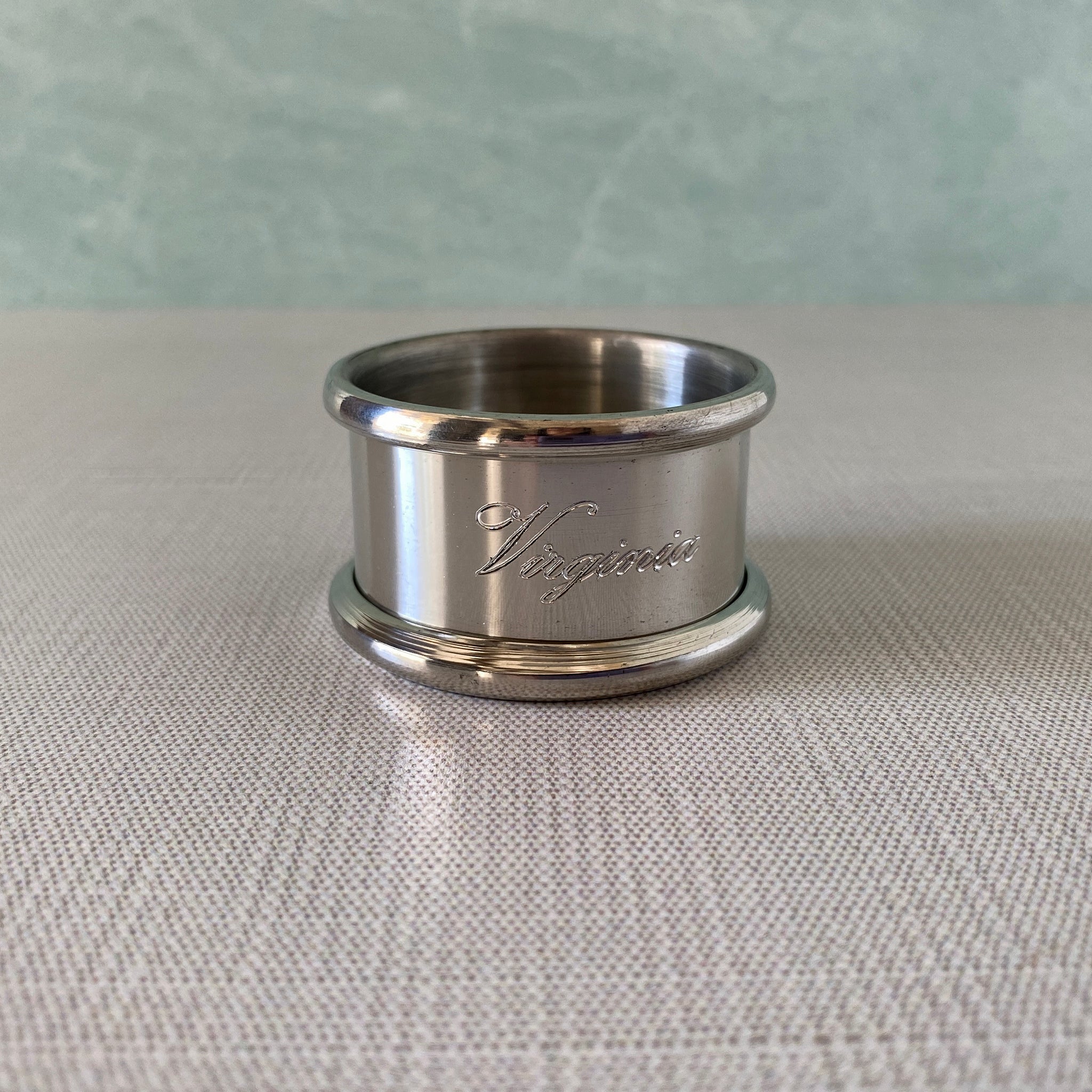 Pewter Napkin Ring with machine engraved name