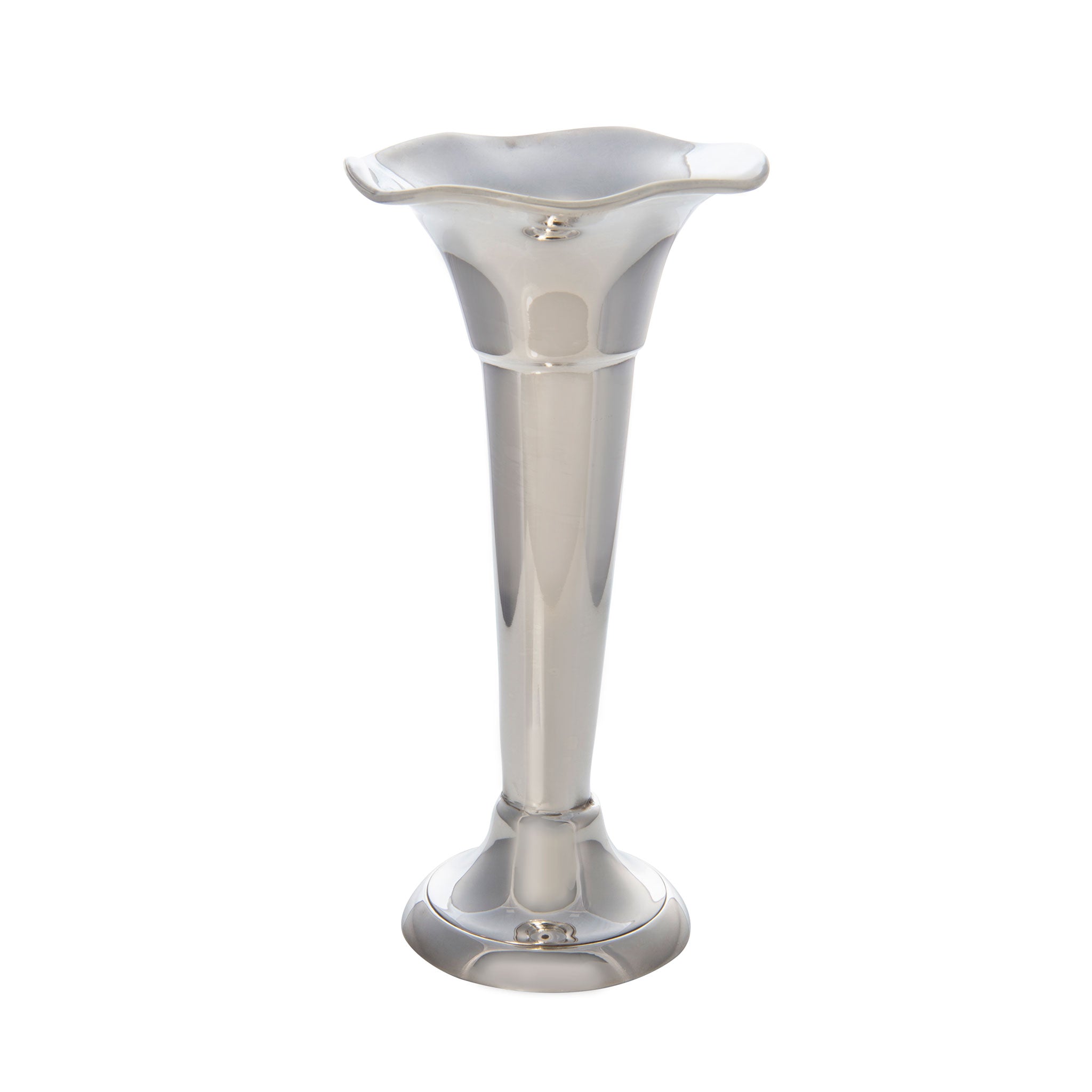 Silver-Plated Wavy Trumpet Vase