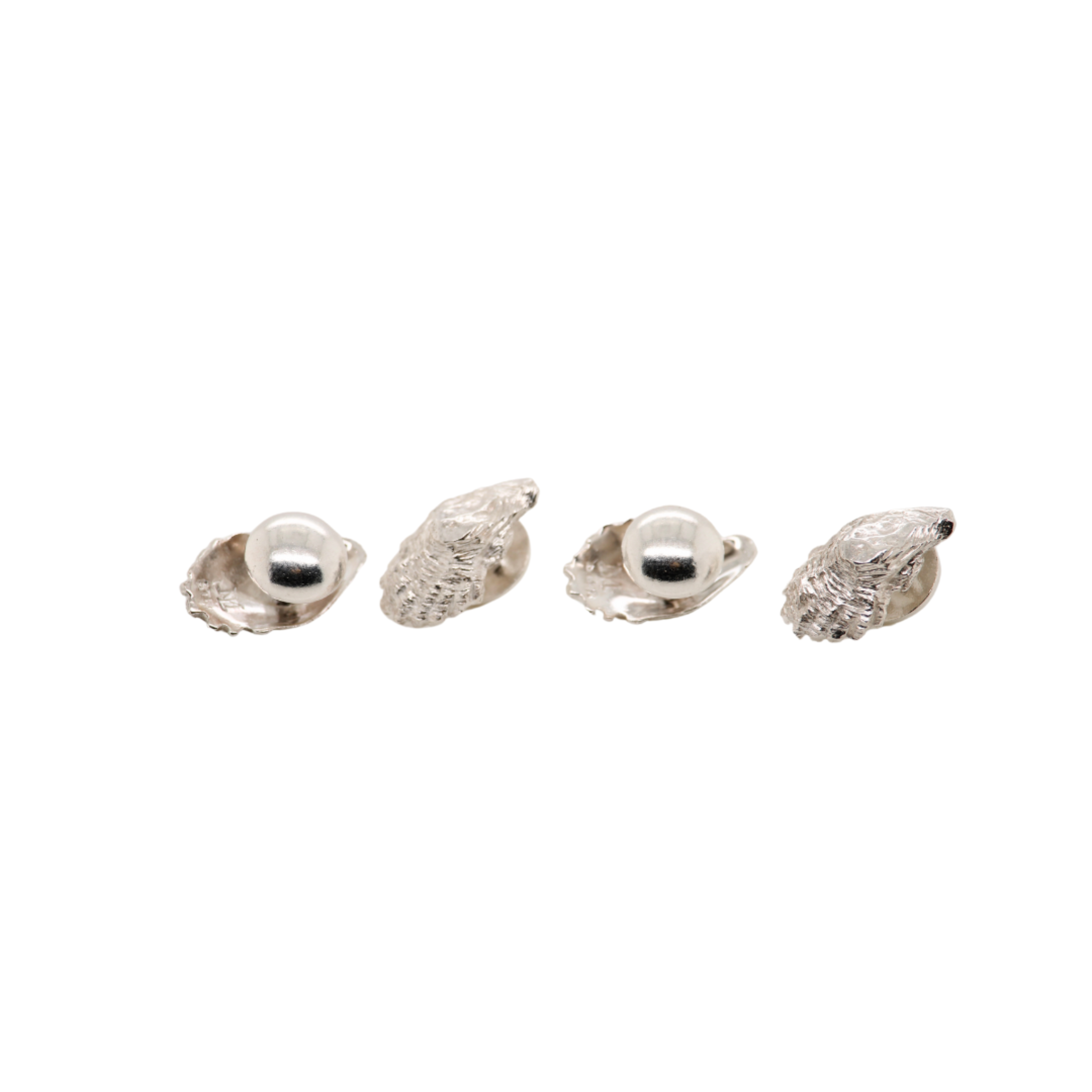 Sterling Silver Oyster Shell Dress Studs