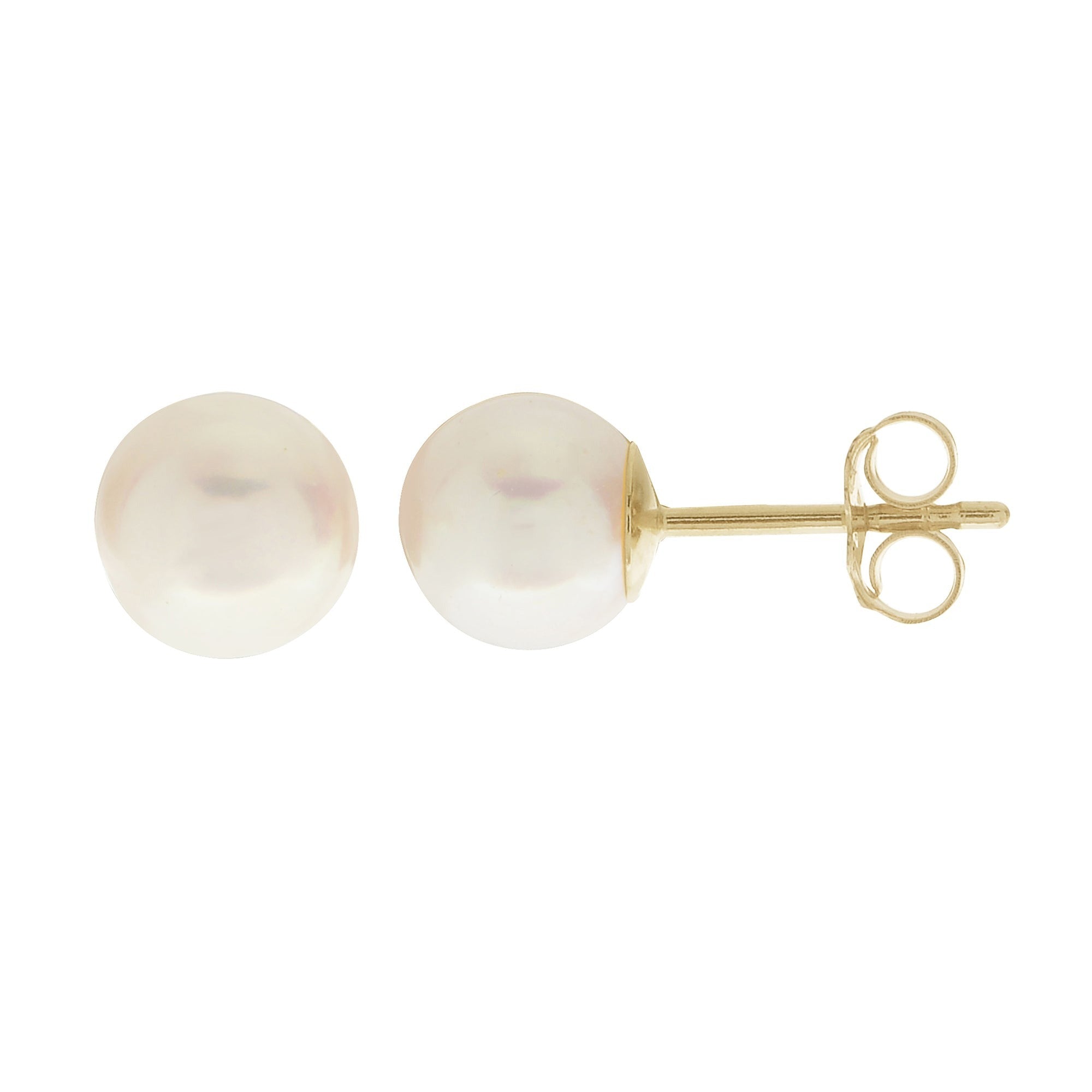 6mm “AA” Akoya Pearl 14K Yellow Gold Stud Earrings