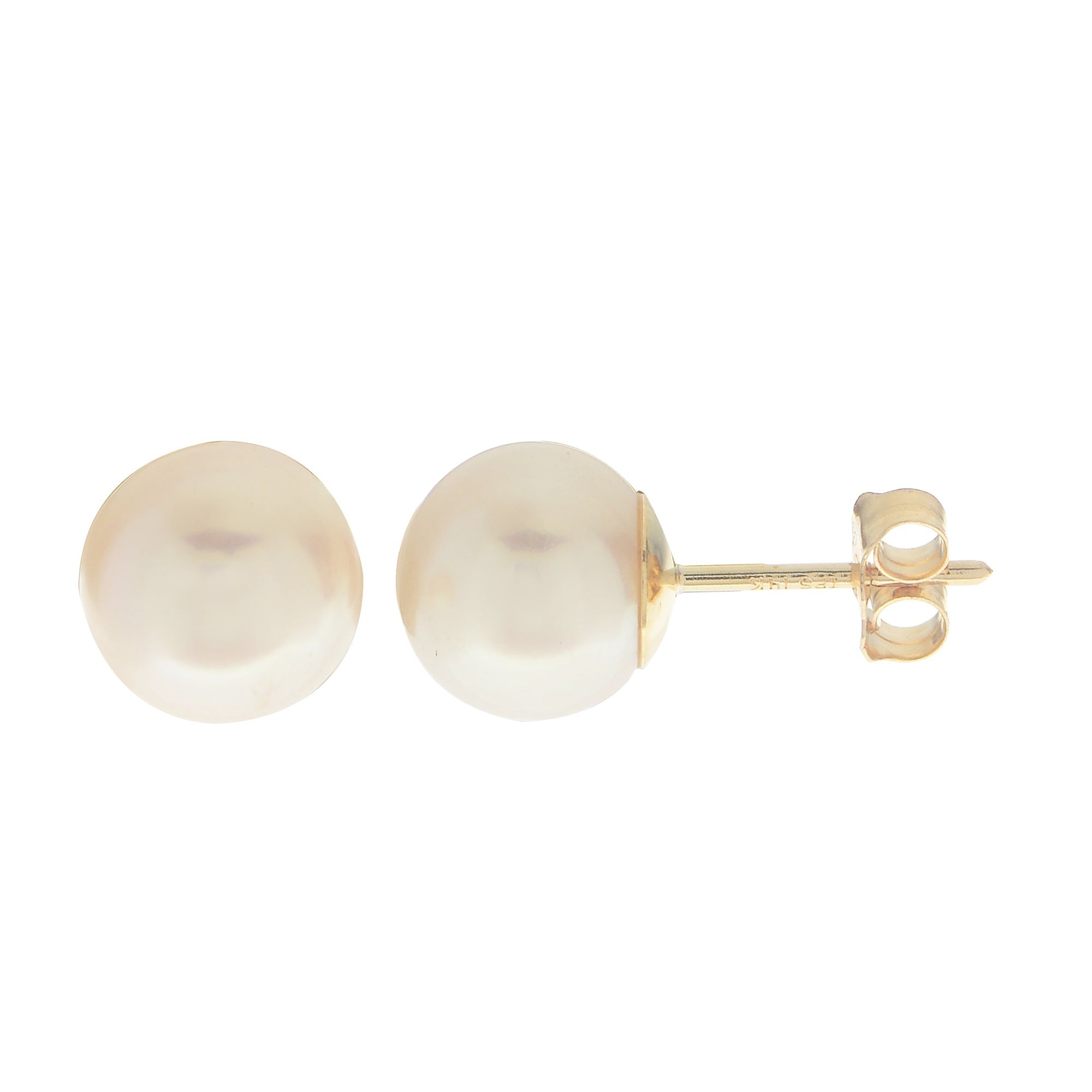 8mm “A” Akoya Pearl 14K Yellow Gold Stud Earrings