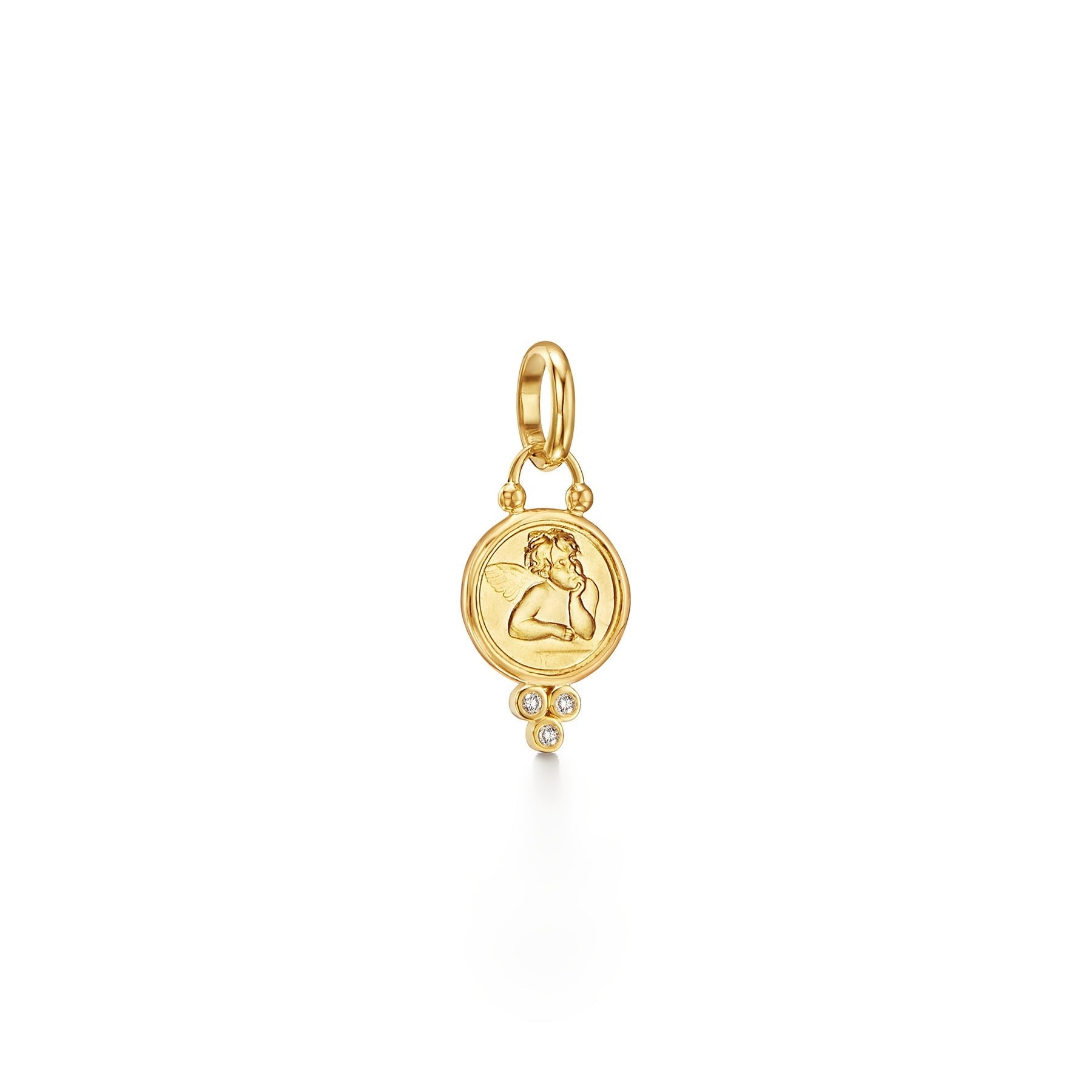 Temple St. Clair Diamond Trio Angel Pendant 10mm