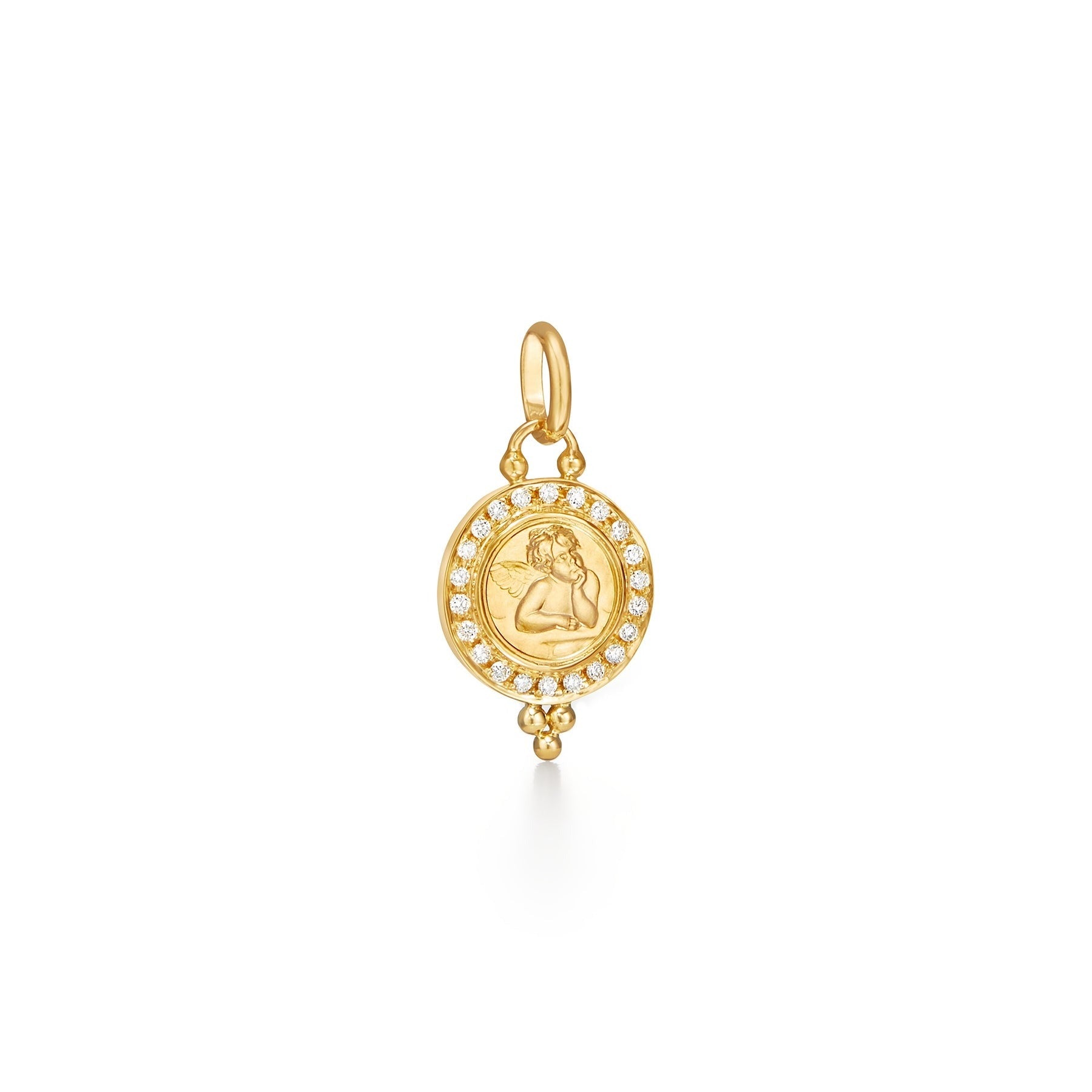 Temple St. Clair Diamond Pavé Angel Pendant 10mm