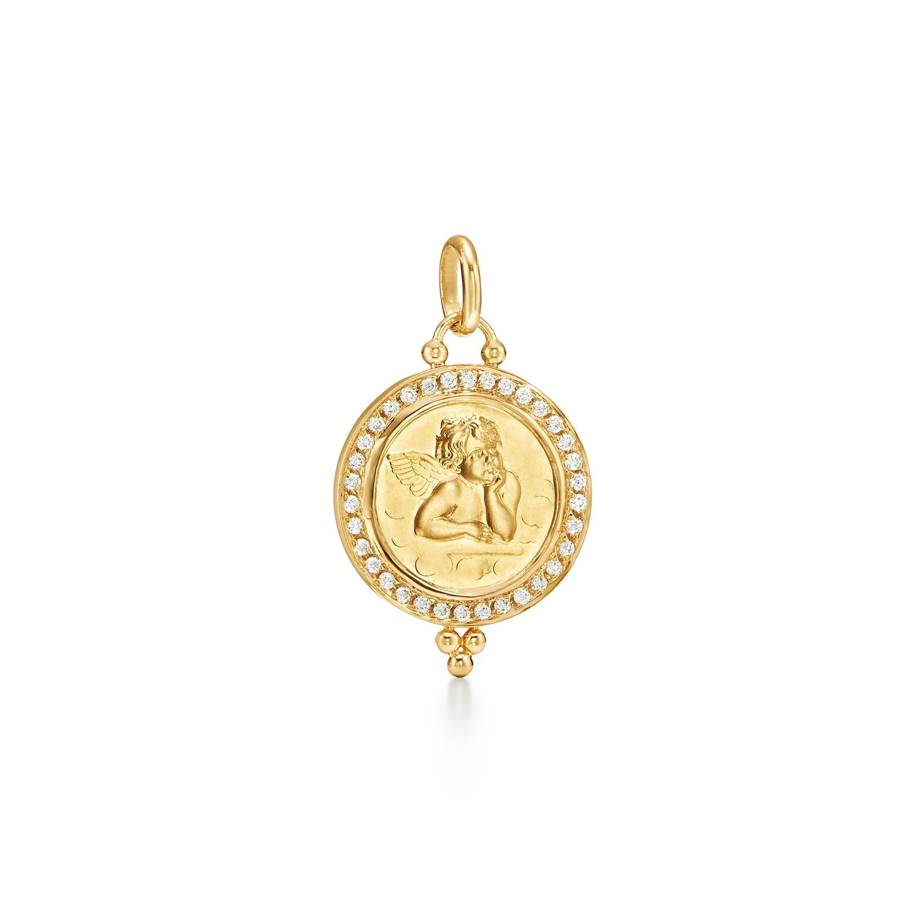 Temple St. Clair Diamond Pavé Angel Pendant 16mm