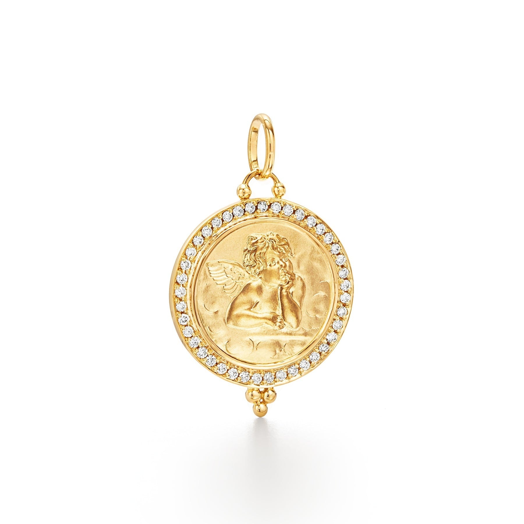 Temple St. Clair Diamond Pavé Angel Pendant 21mm