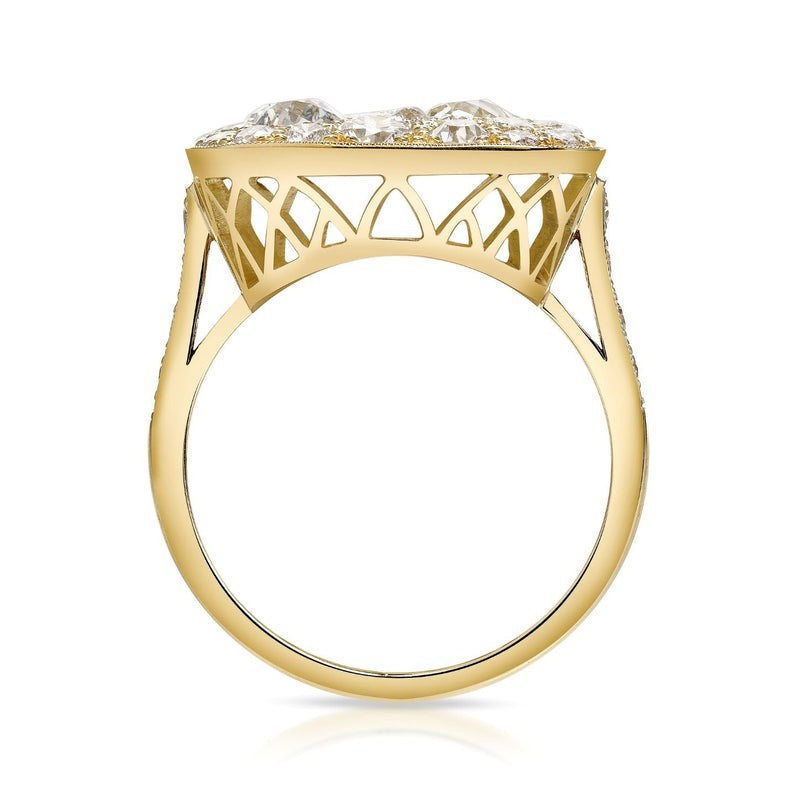 Single Stone Rectangular Cobblestone Ring