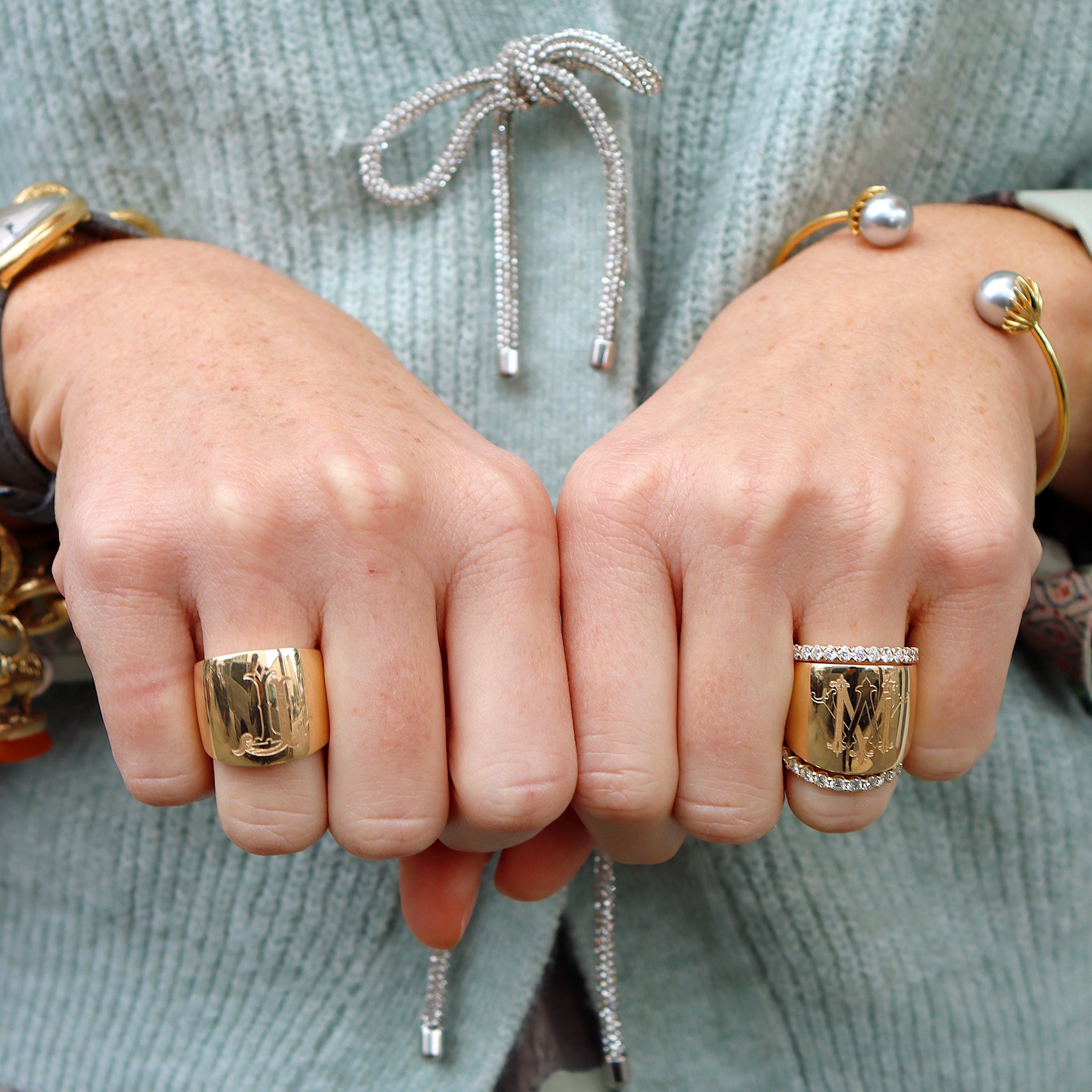 Personalized 14K Gold Cypher Ring