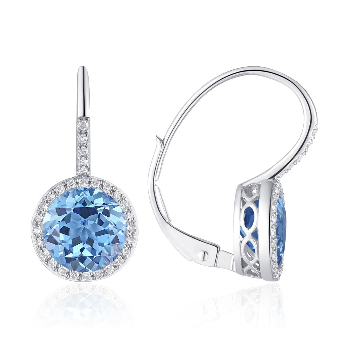 Blue topaz 2024 leverback earrings