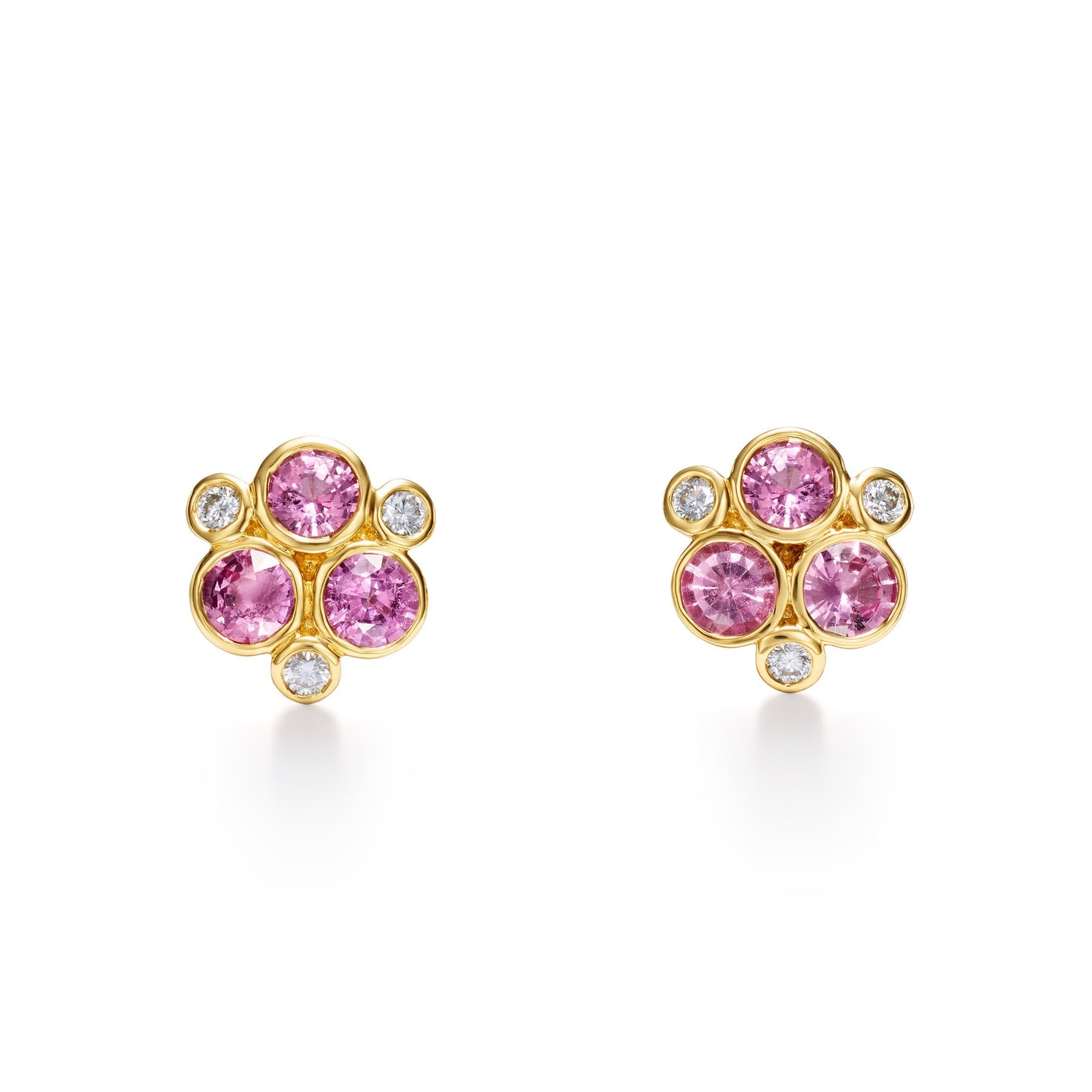 Temple St. Clair Pink Sapphire Trio Earrings