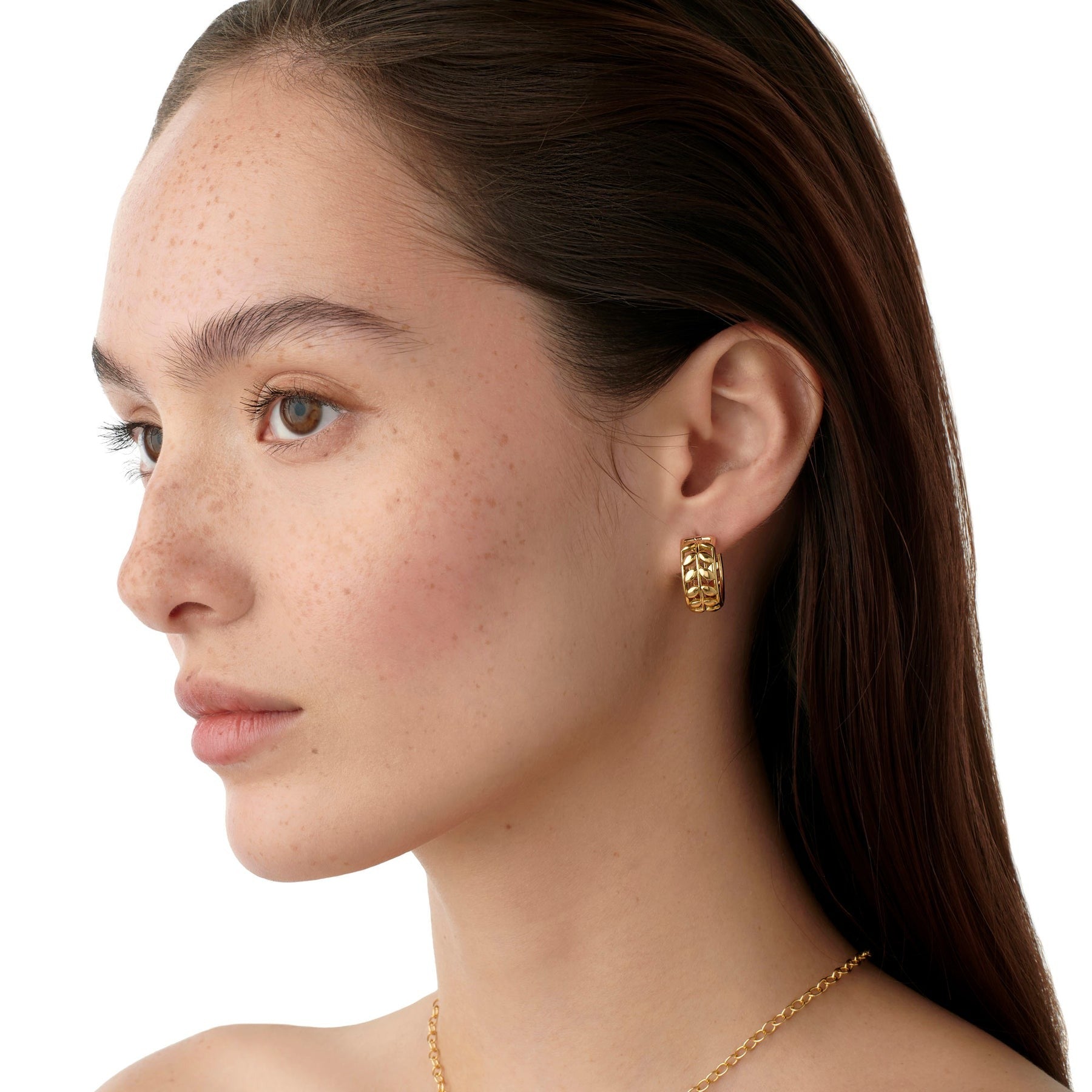 Temple St. Clair Golden Vine Hoop Earrings