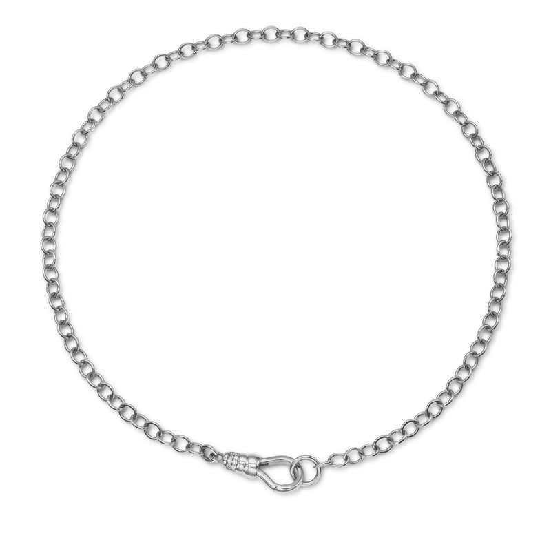 Single Stone Platinum Evren Chain Necklace