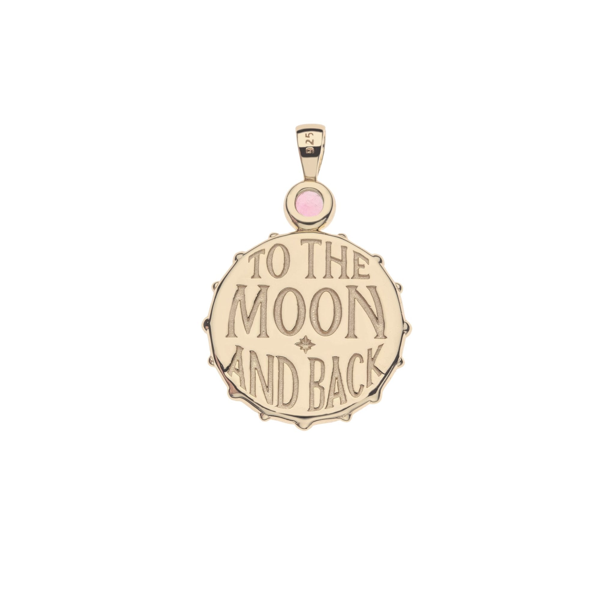 Jane Win FOREVER Mother of Pearl Moon Face Pendant Necklace