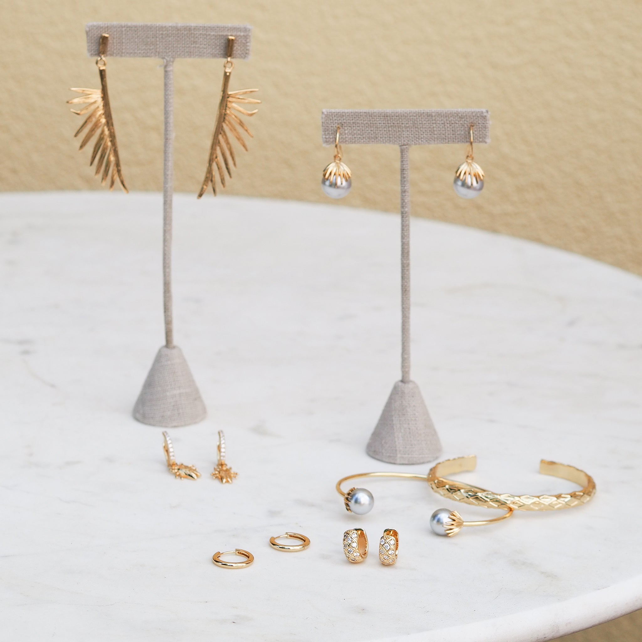 Goldbug Palm Huggie Earrings