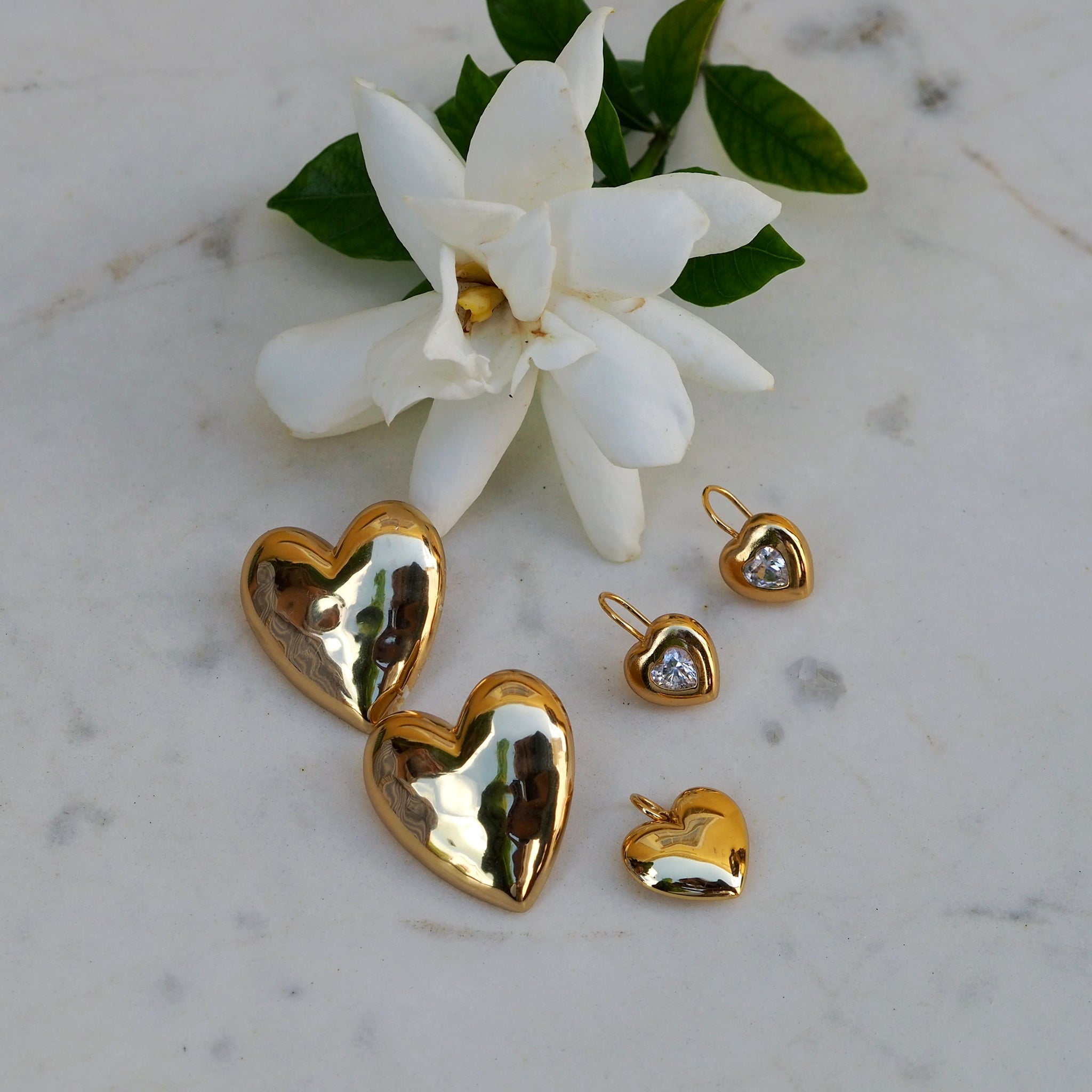 Goldbug Big Puffy Heart Earrings