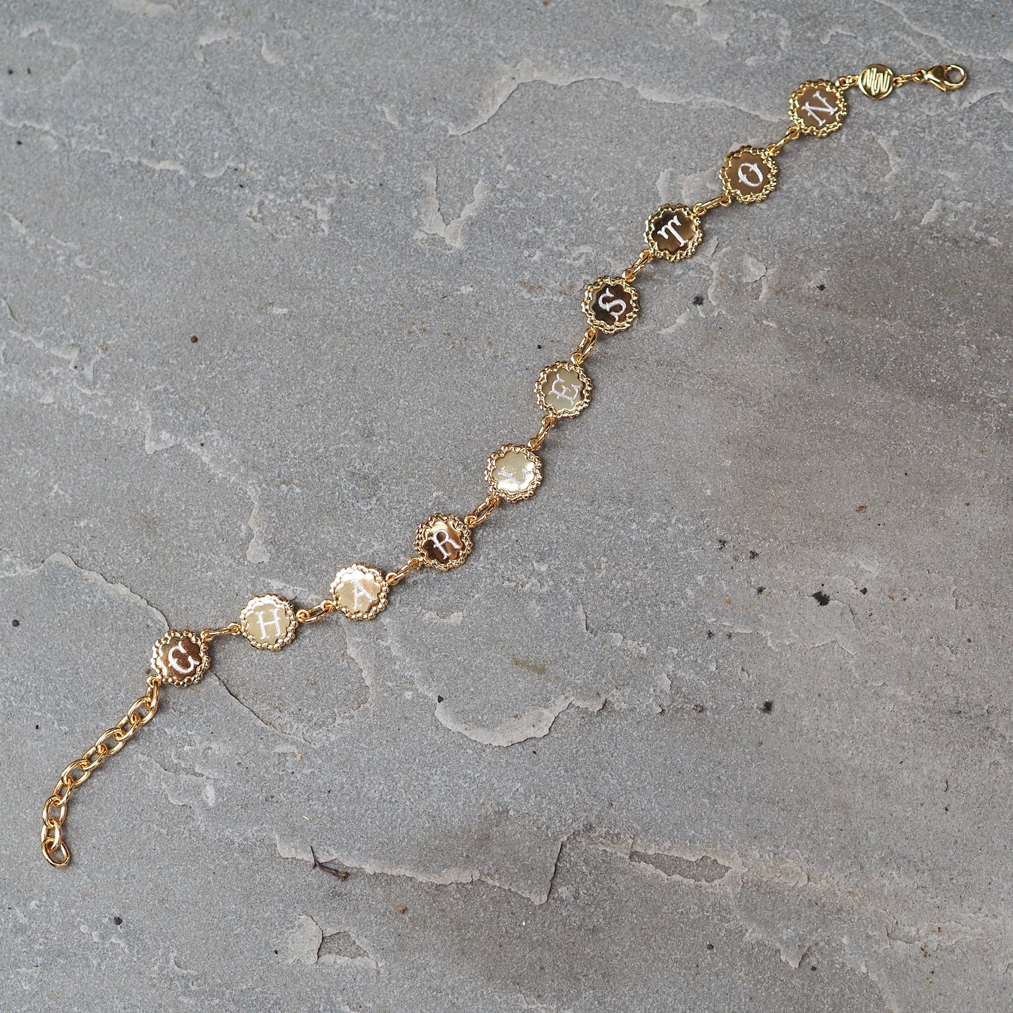 Goldbug Scalloped Station Bracelet