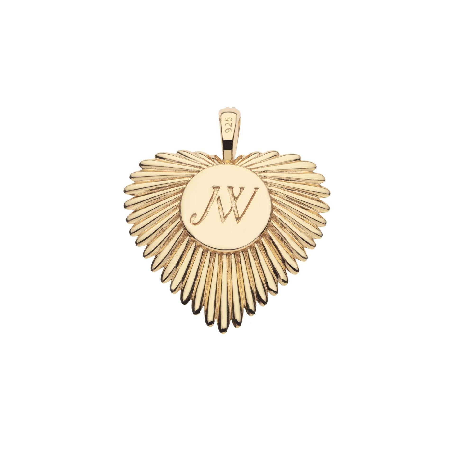 Jane Win LOVE Sun Palm Heart Pendant Necklace