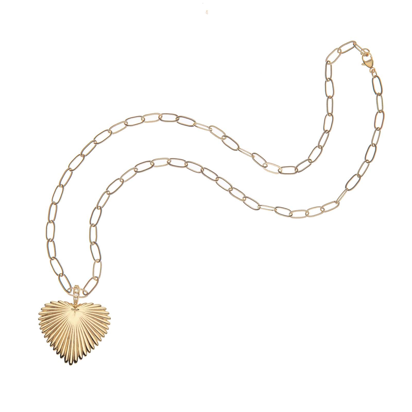 Jane Win LOVE Sun Palm Heart Pendant Necklace