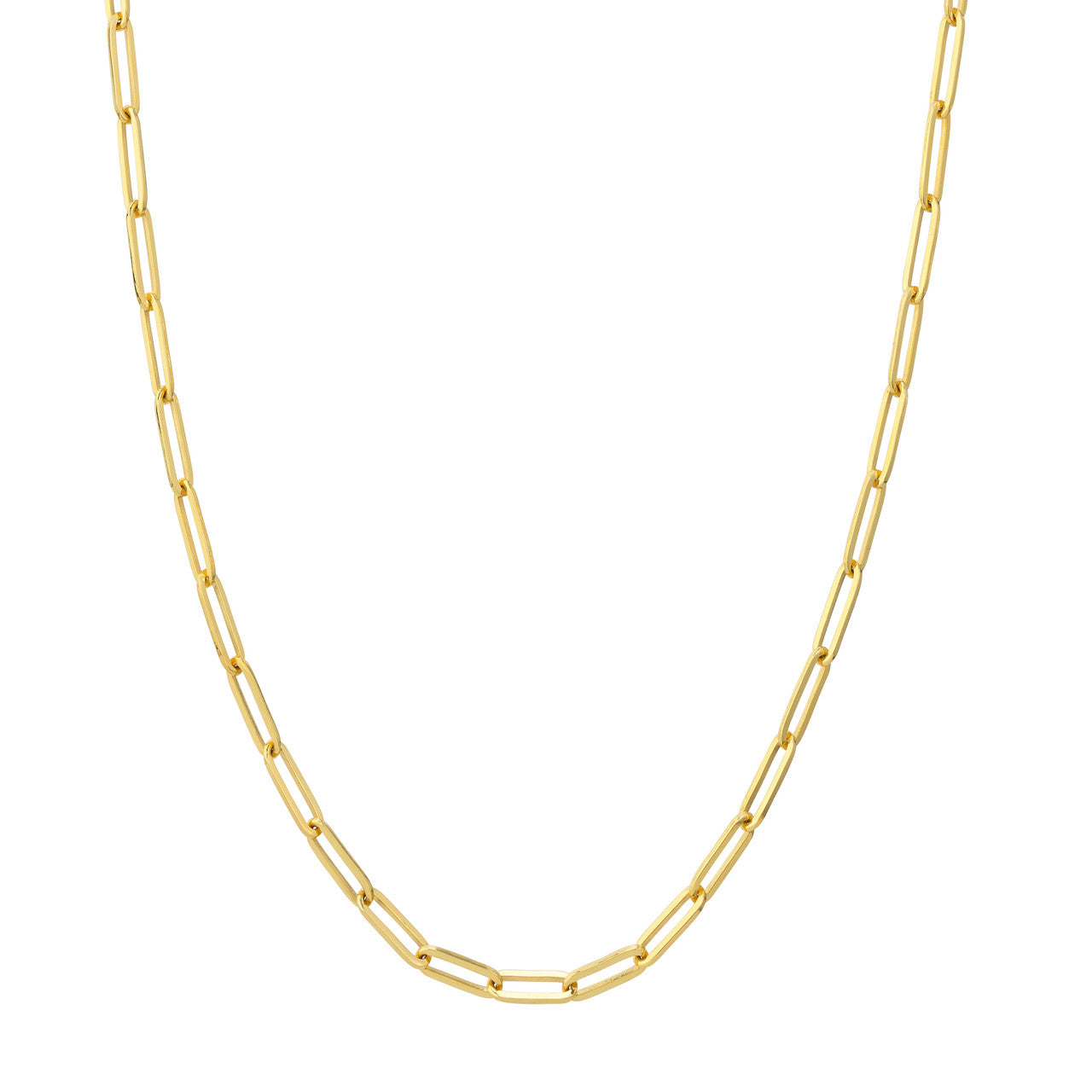 14K Yellow Gold 3.8mm Paperclip Chain Necklace