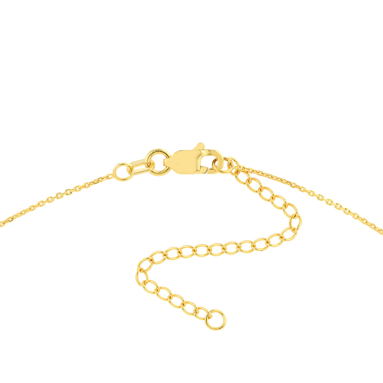 14K Yellow Gold Beaded Mini Cross Pendant Necklace