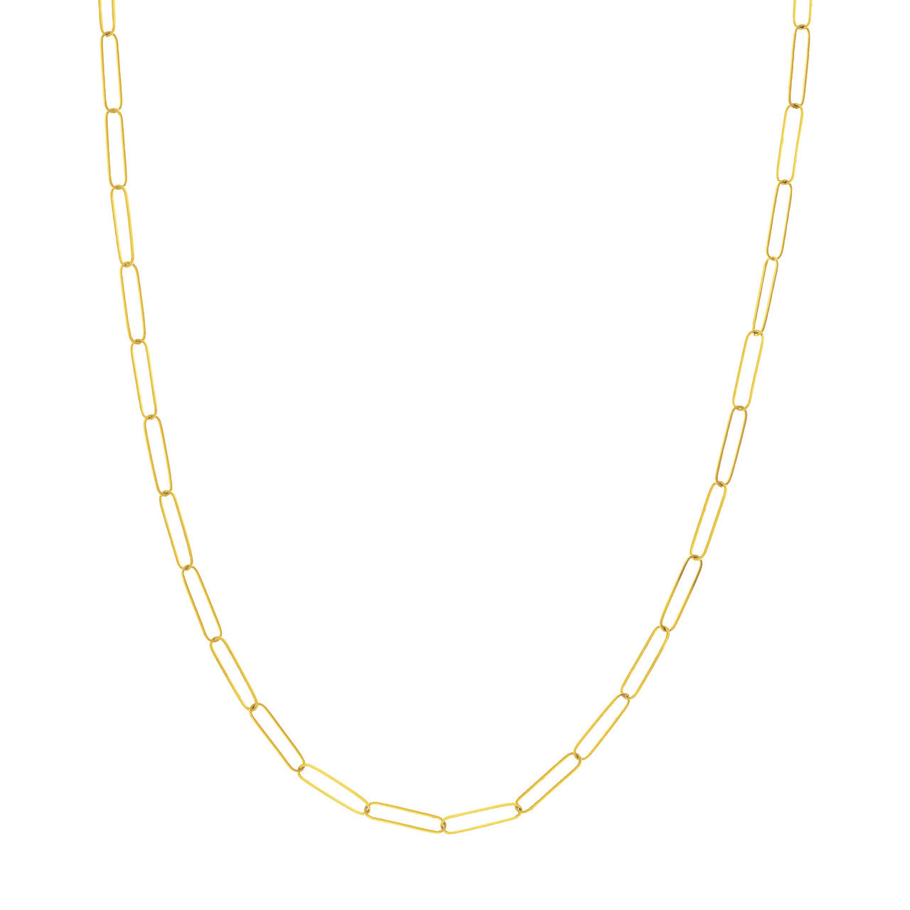 14K Yellow Gold 3.6mm Paperclip Chain Necklace