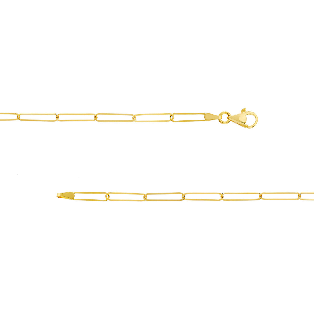 14K Yellow Gold 3.6mm Paperclip Chain Necklace