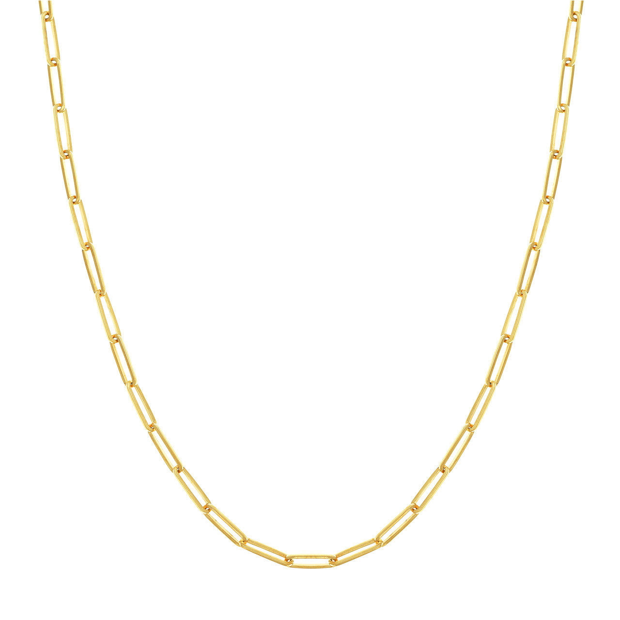 14K Yellow Gold 3.95mm Paperclip Chain Necklace