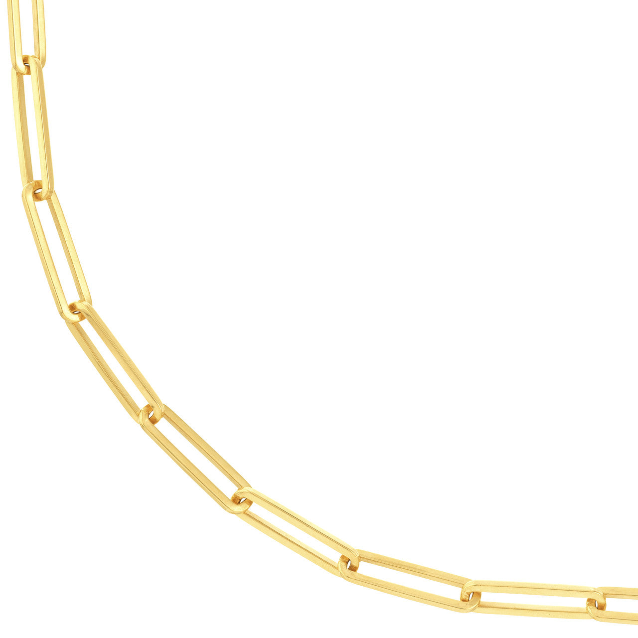 14K Yellow Gold 3.95mm Paperclip Chain Necklace