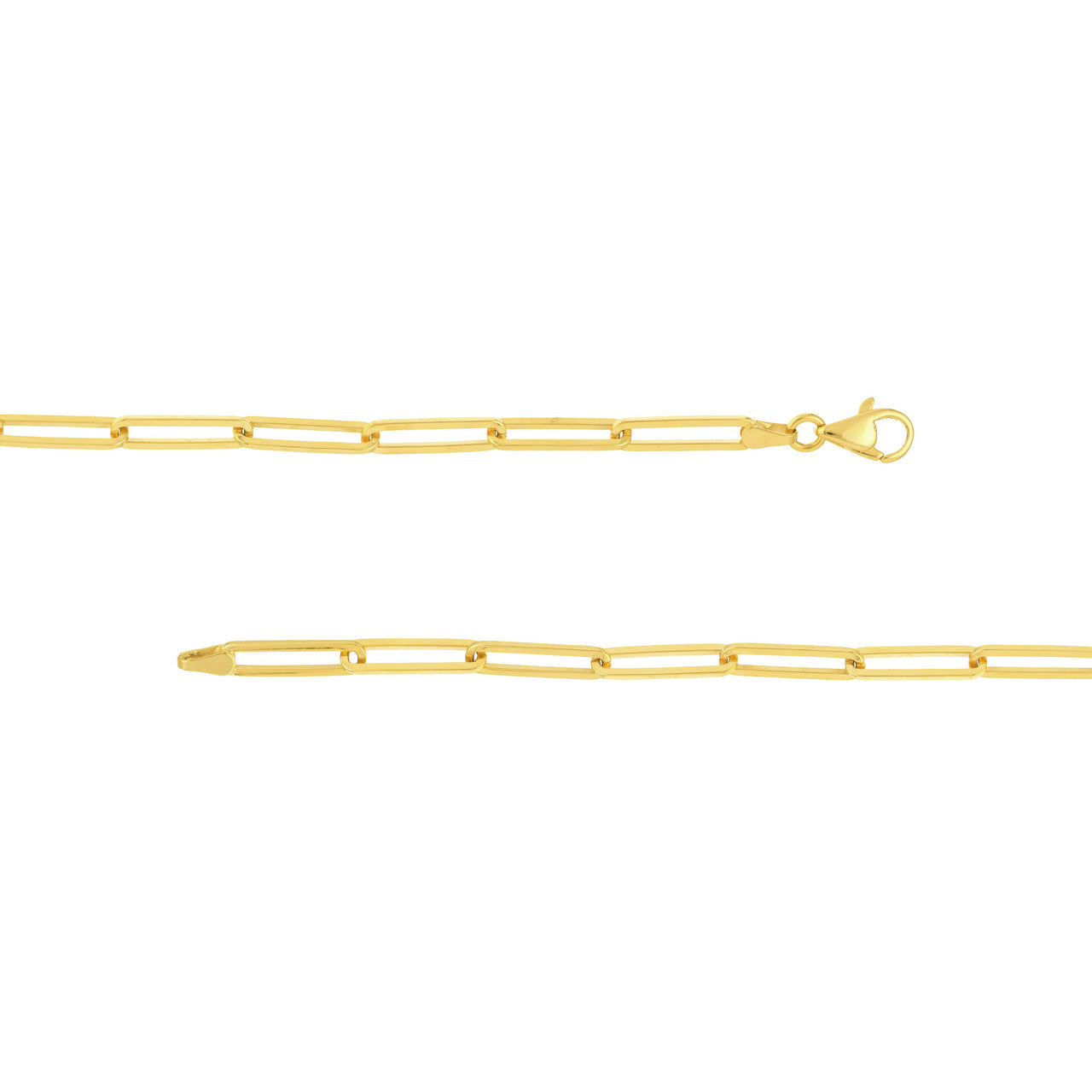 14K Yellow Gold 3.95mm Paperclip Chain Necklace