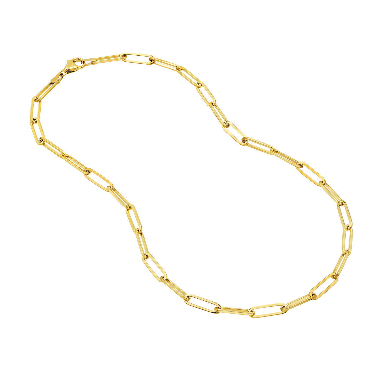 14K Yellow Gold 5mm Elongated Link Chain Necklace