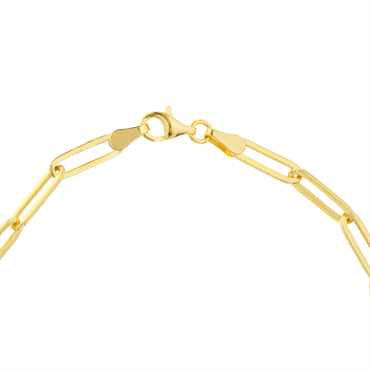 Diamond Bezel Accent 14K Yellow Gold Paperclip Chain Bracelet