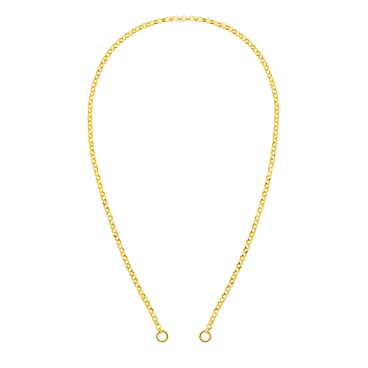 14K Yellow Gold 3.75mm Rolo Split Chain Necklace