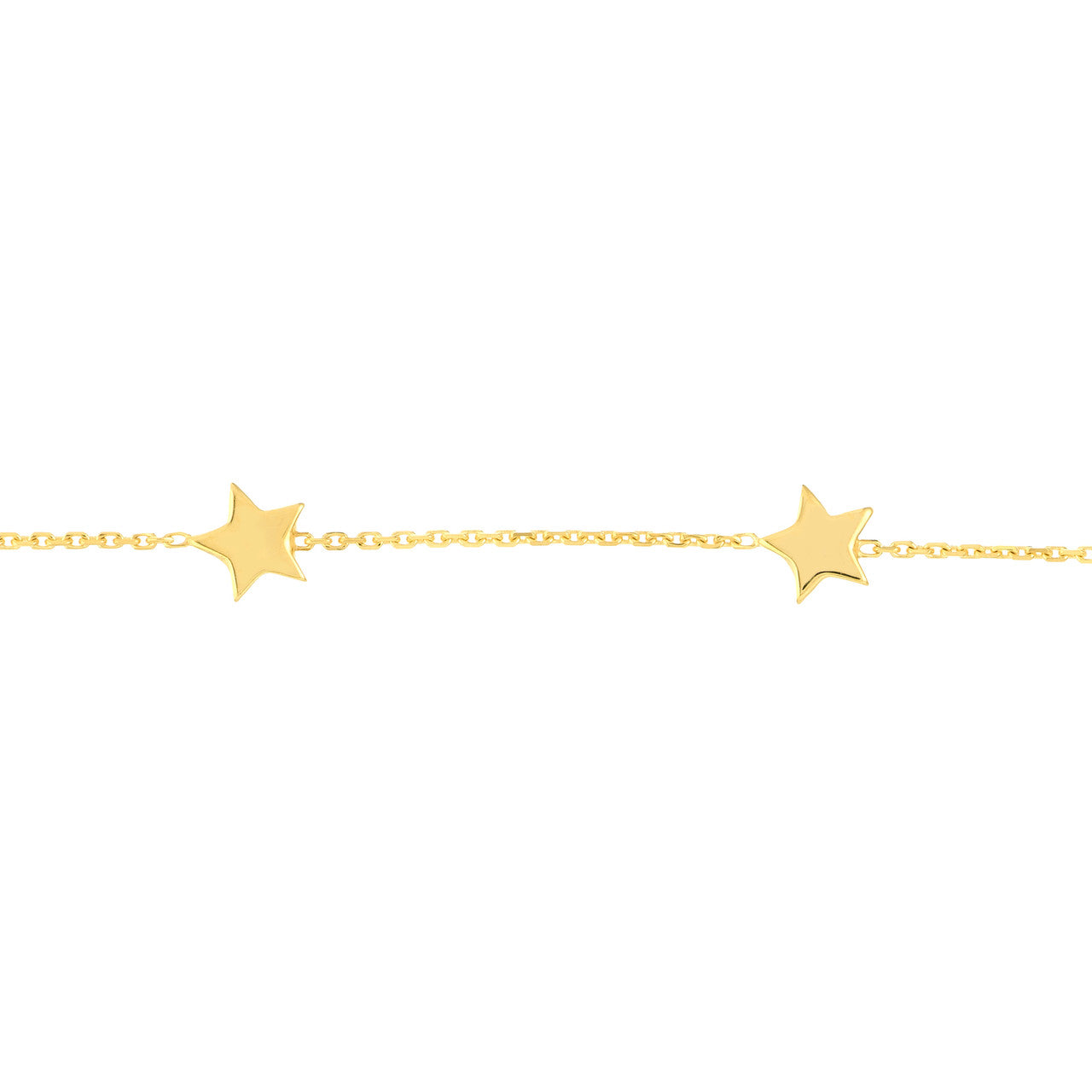 14K Yellow Gold Mini Star Station Bracelet