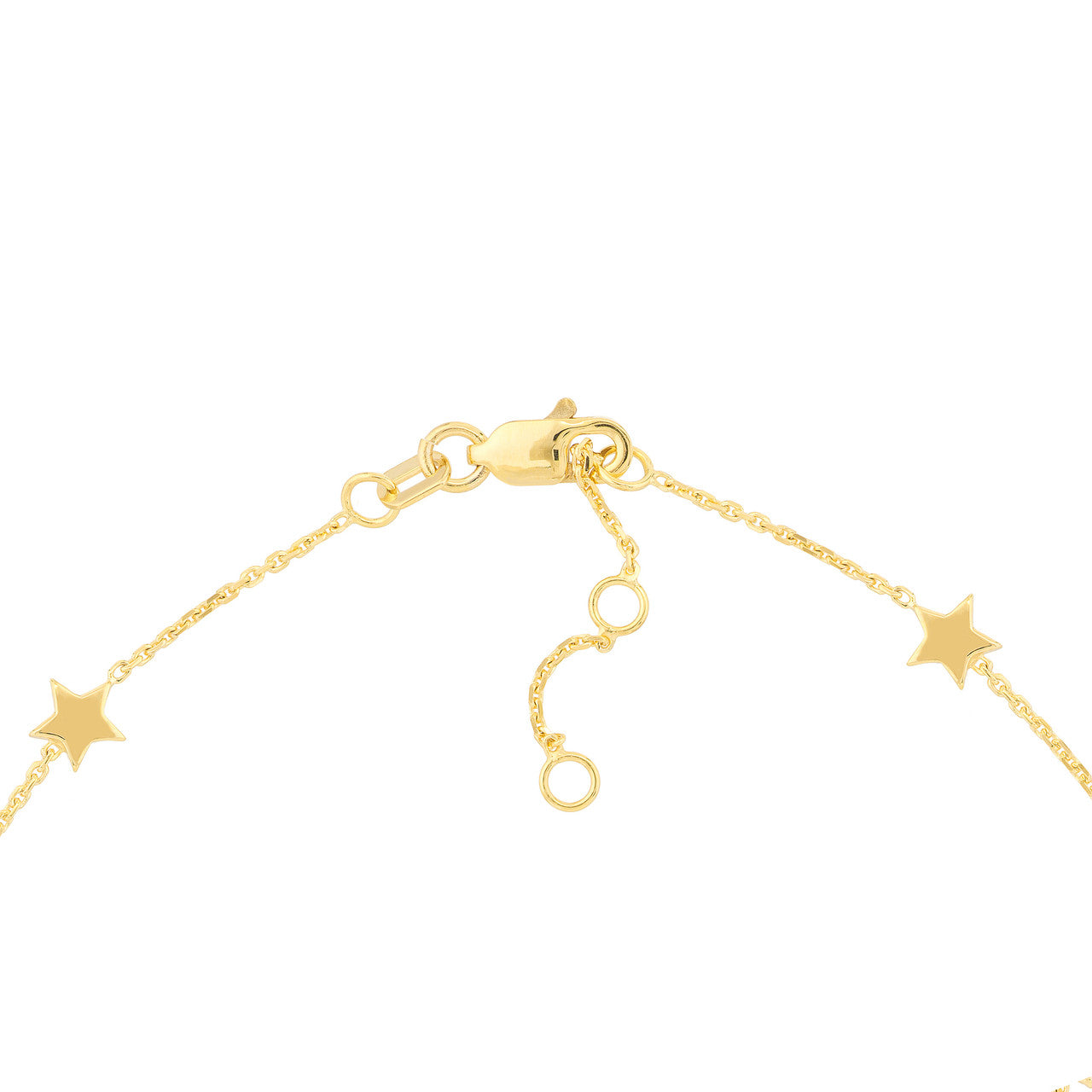 14K Yellow Gold Mini Star Station Bracelet