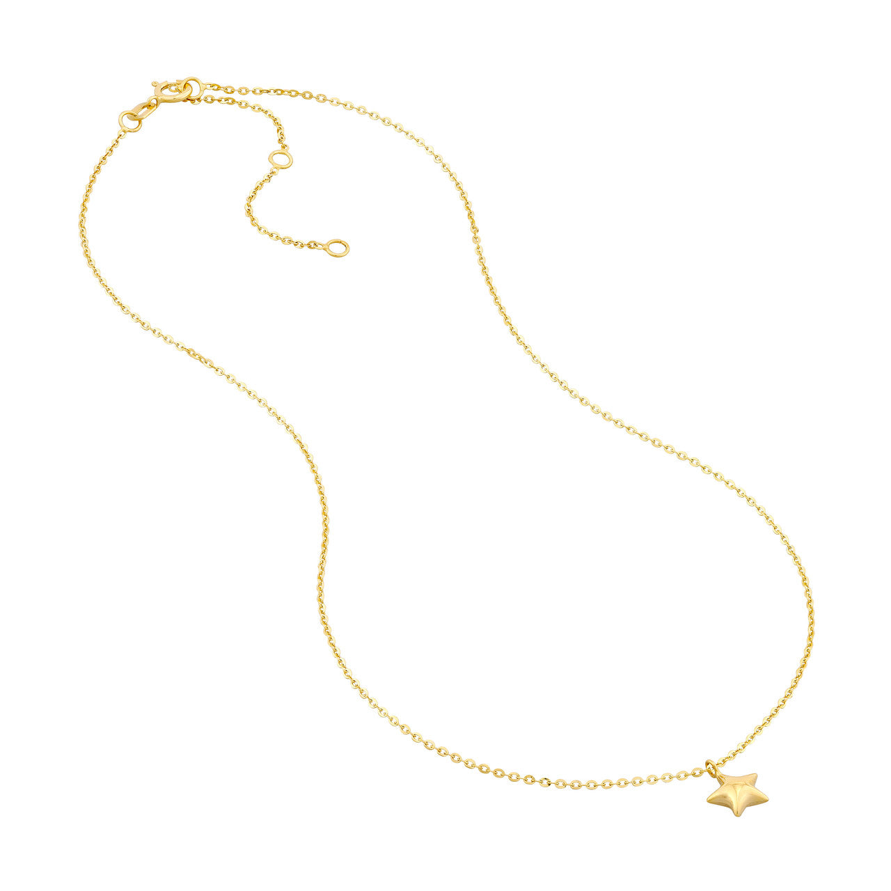 Child 14K Yellow Gold Mini Puff Star Necklace