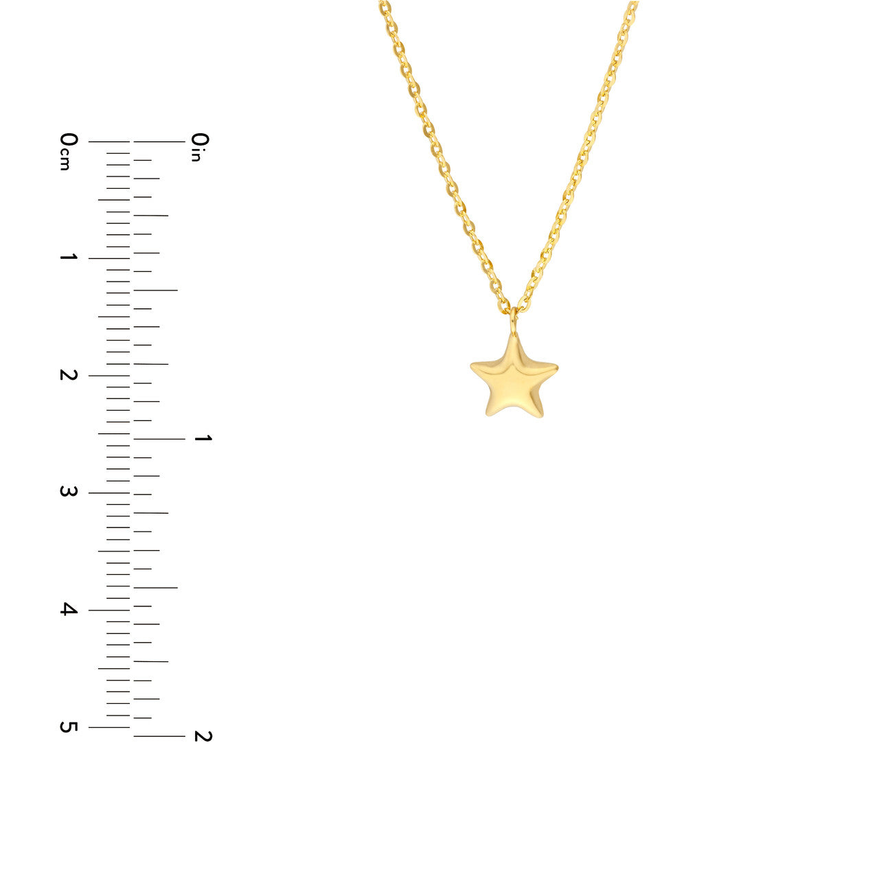 Child 14K Yellow Gold Mini Puff Star Necklace