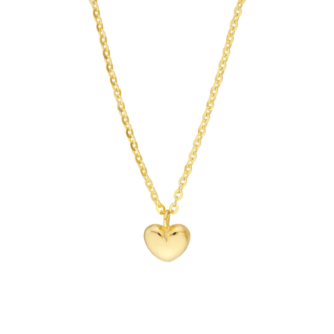 Child 14K Yellow Gold Mini Puff Heart Necklace