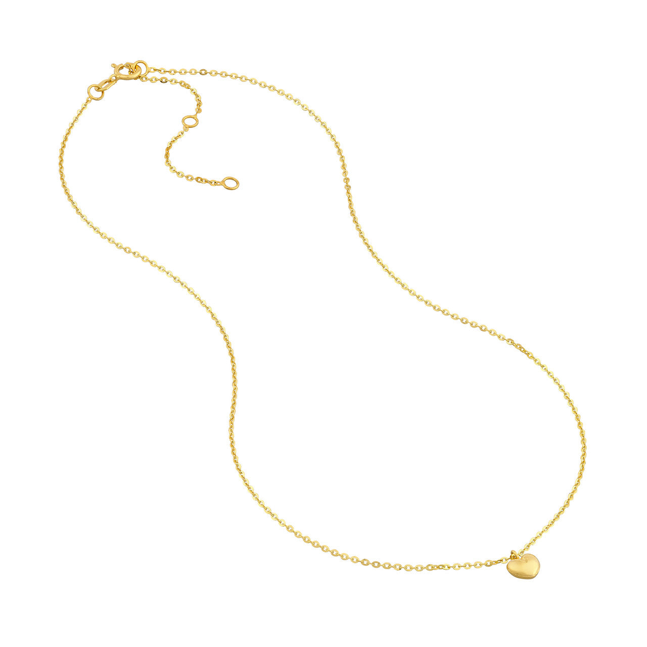 Child 14K Yellow Gold Mini Puff Heart Necklace