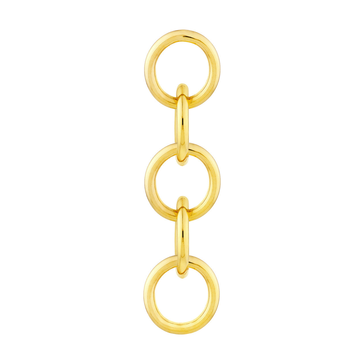 14K Yellow Gold Round Link Endless Dangle Earrings