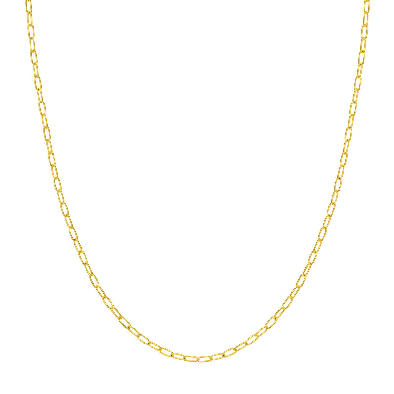 14K Yellow Gold 2.45mm Paperclip Chain Necklace