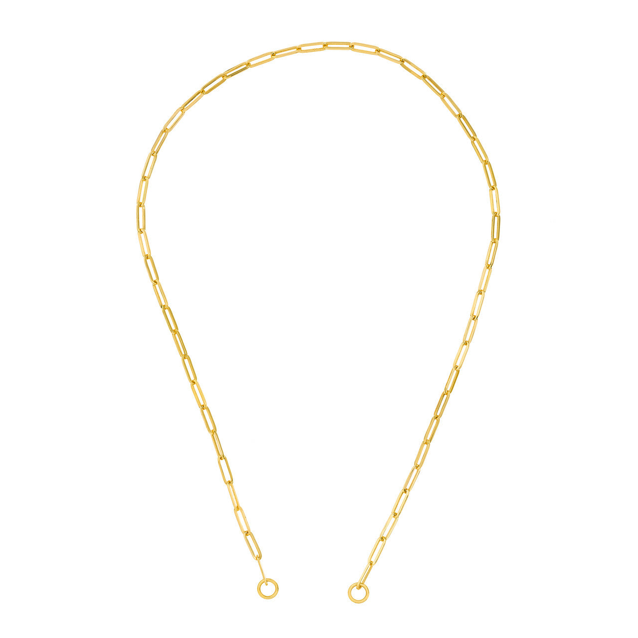 14K Yellow Gold 3.80mm Paperclip Split Chain Necklace