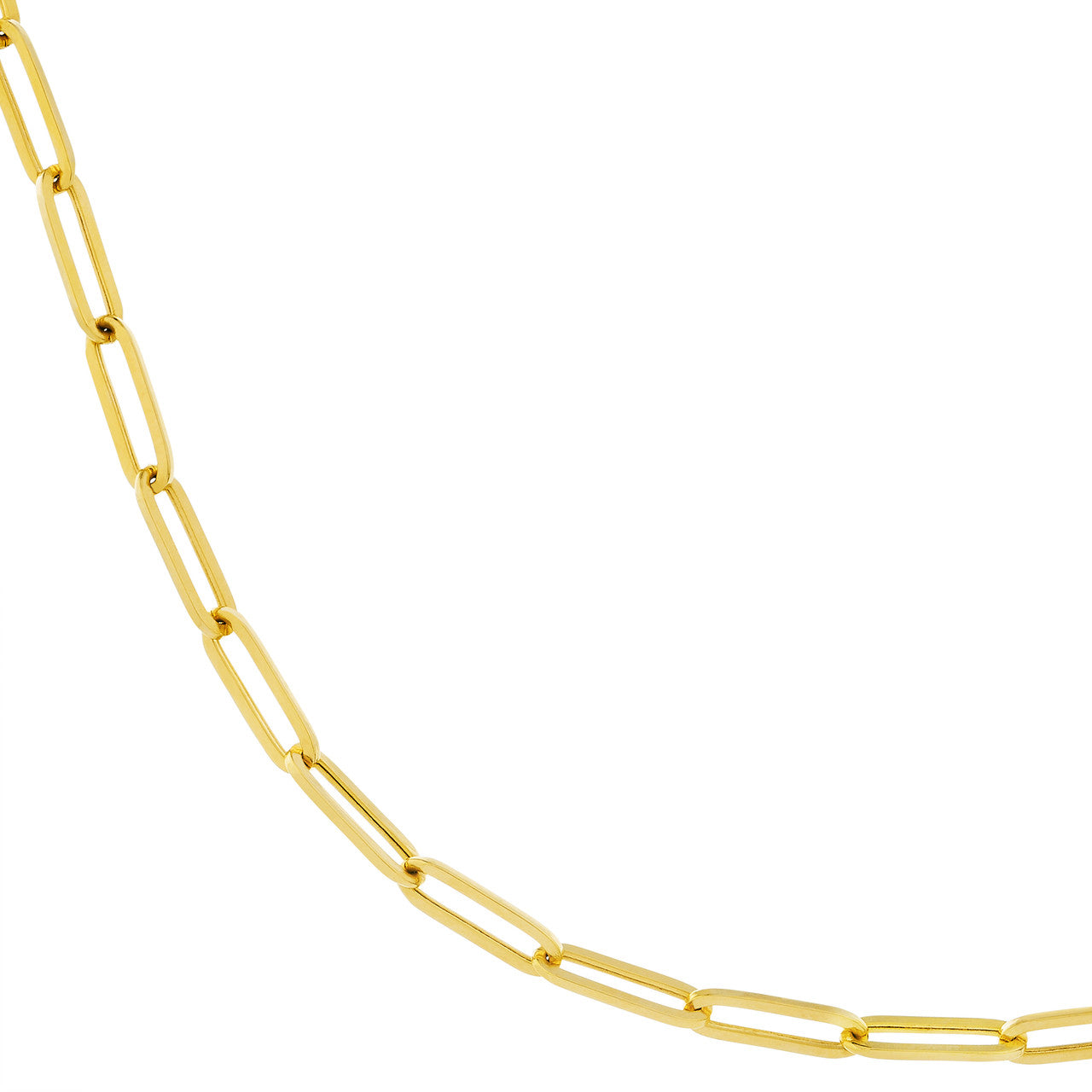 14K Yellow Gold 3.80mm Paperclip Split Chain Necklace