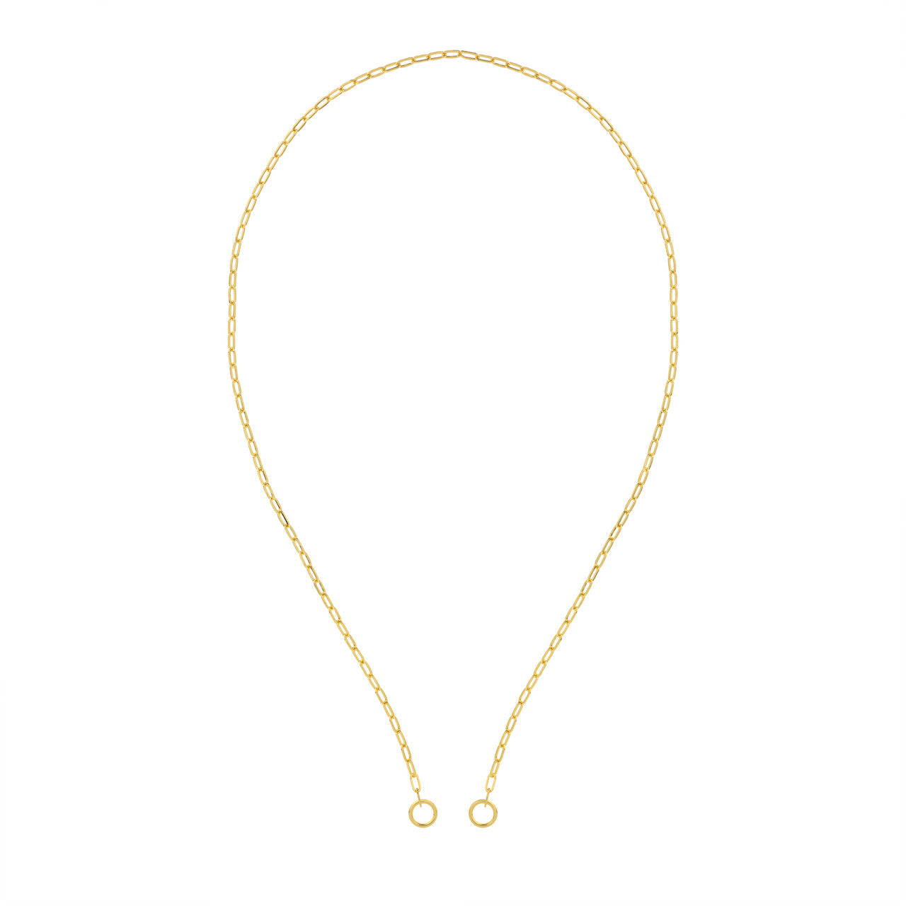 14K Yellow Gold 2.5mm Paperclip Split Chain Necklace