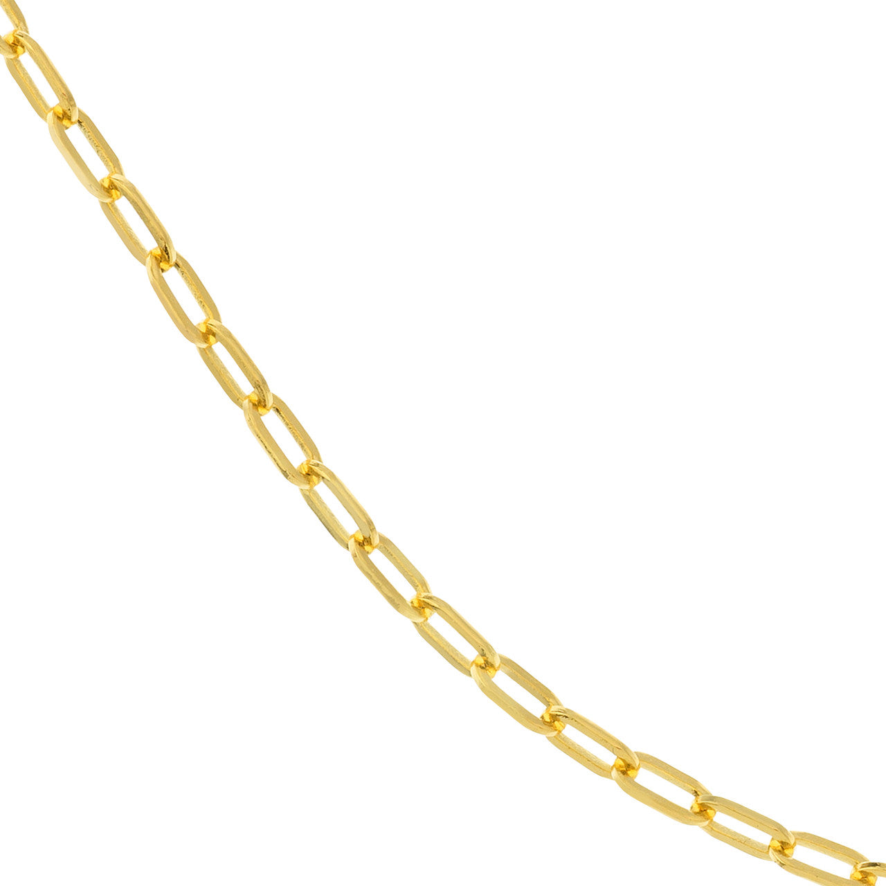 14K Yellow Gold 2.5mm Paperclip Split Chain Necklace