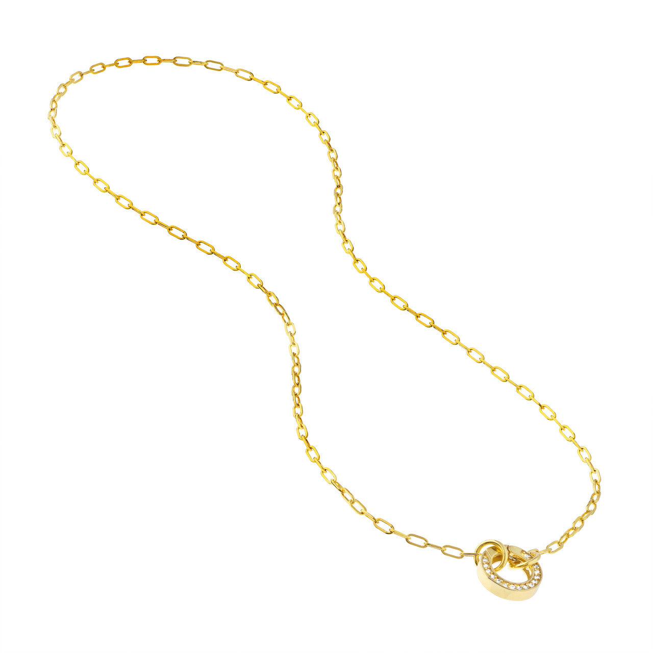 14K Yellow Gold 2.5mm Paperclip Split Chain Necklace