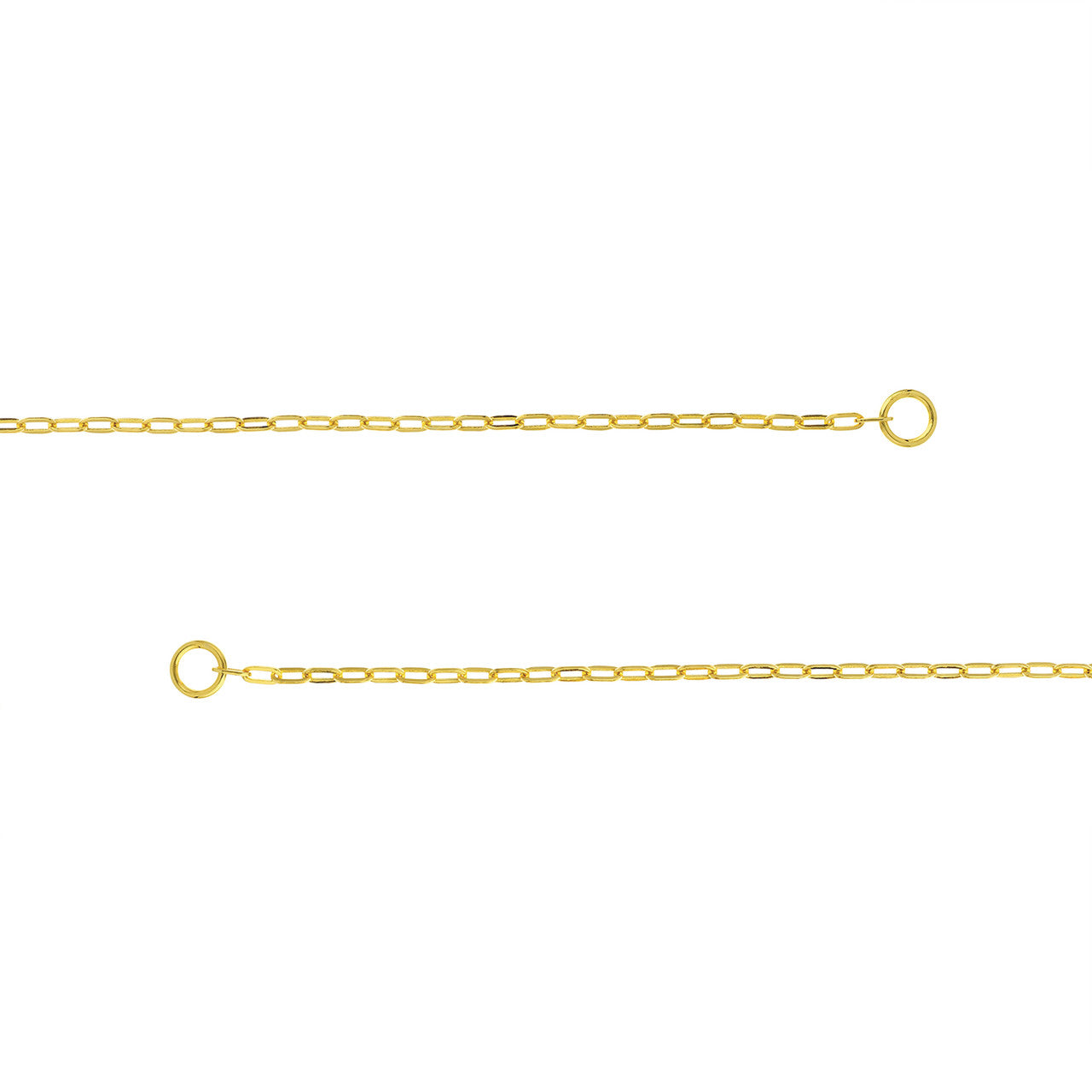 14K Yellow Gold 2.5mm Paperclip Split Chain Necklace