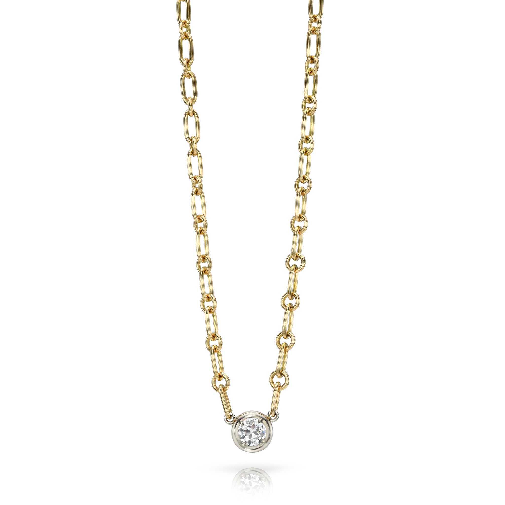 Single Stone Two Tone Randi Necklace