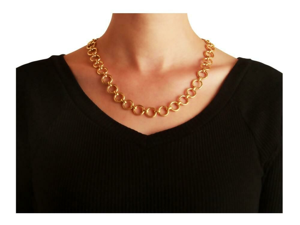 Elizabeth Locke “Large Farnese” Link Necklace 21″