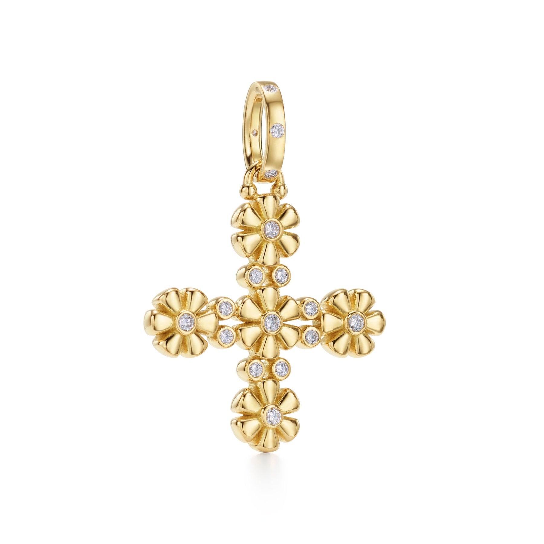 Temple St. Clair Fiori Cross Pendant